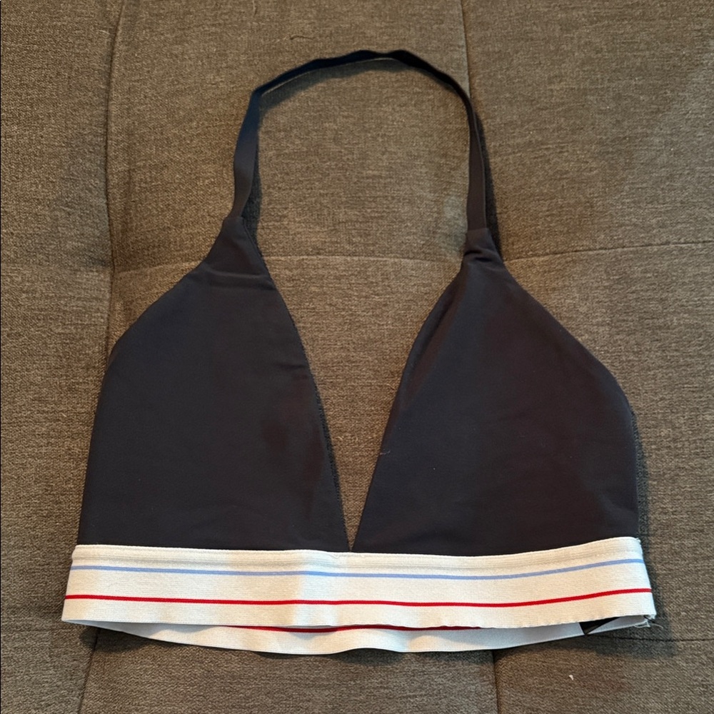 Spiritual gangster Tri-halter bra with Striped Band-S